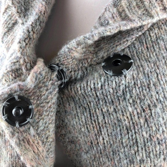 Free People Oversized Eyes on You Cardigan Melange Oatmeal Hooded Size Small - Picture 5 of 11